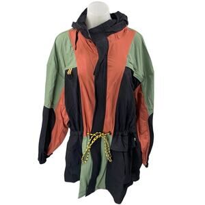 Fabletics The Heights Multicolor Colorblock Hoodie Windbreaker Cargo Jacket XXL